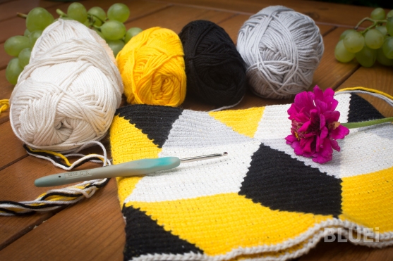 geometrical clutch bag - tapestry crochet