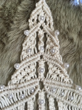 macrame with white beads